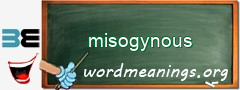 WordMeaning blackboard for misogynous